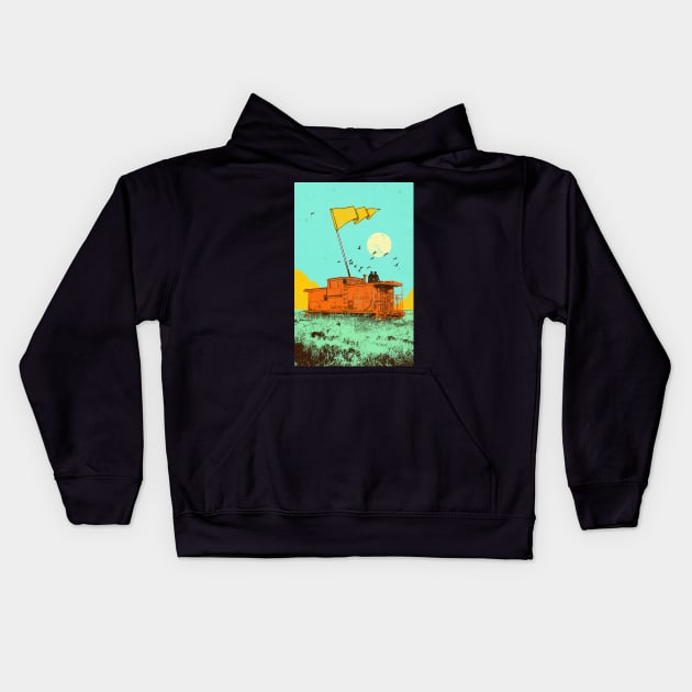 MOON CABOOSE Kids Hoodie by Showdeer